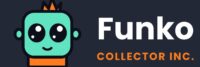 funko in white writing with logo mascot green. collector inc in orange.